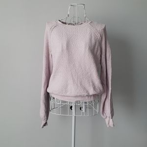 AEO Puff Sleeve Eyelet Sweatshirt Pullover Sweater blouse top shirt ruched  XS